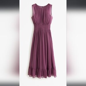 Abercrombie Easy High Neck Midi Dress - Purple - Small Petite
